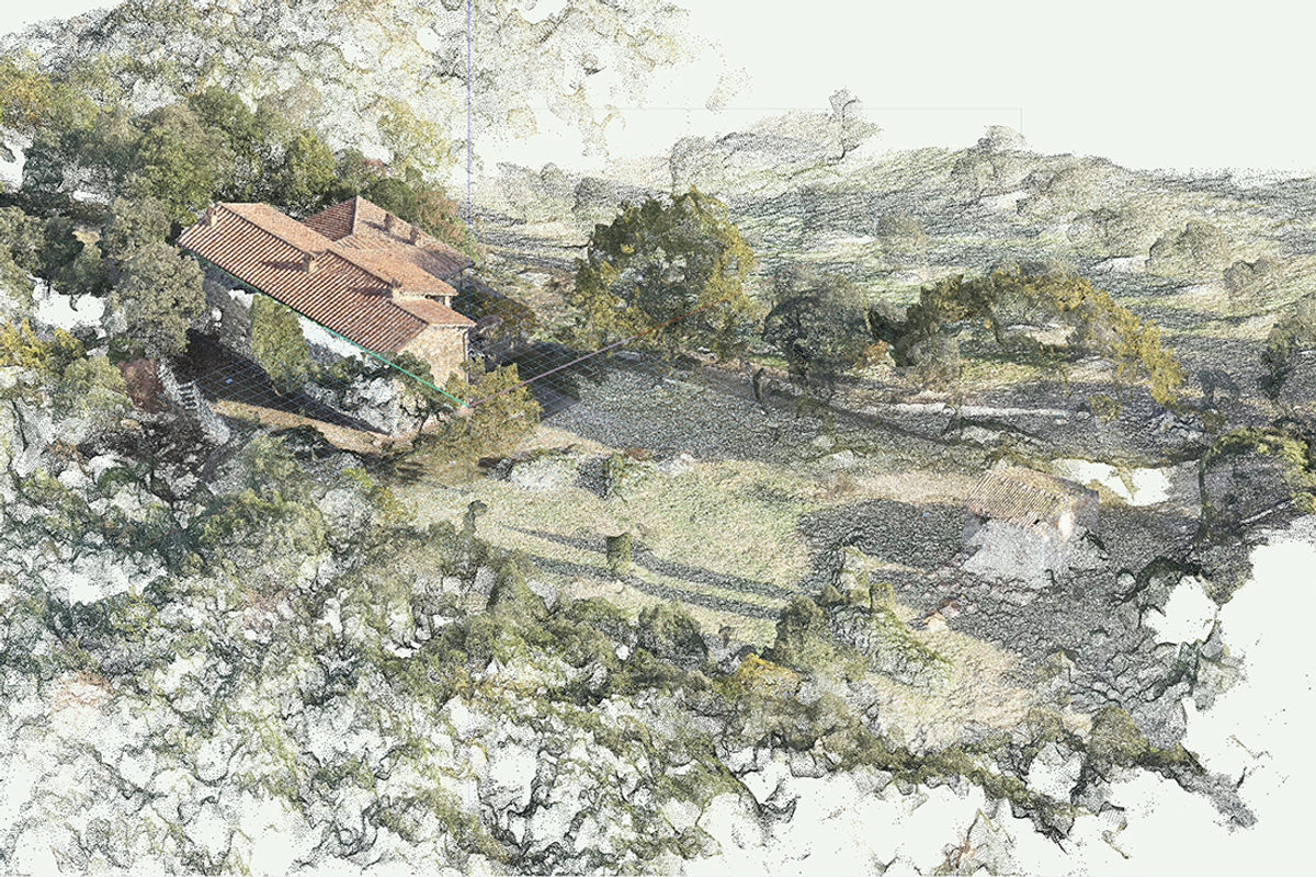 Watercolor sketch of the Tuscan property landscape